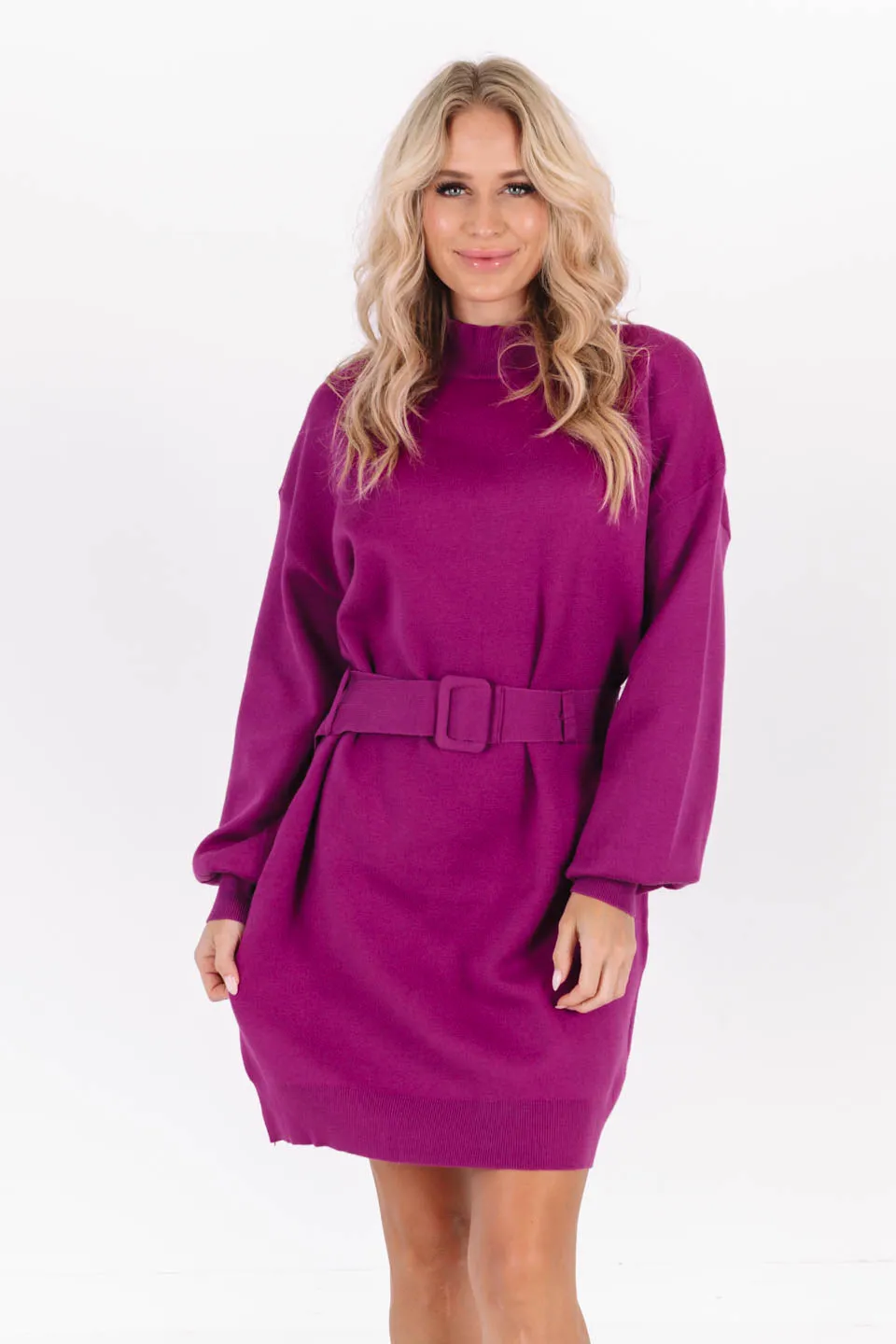 On My Level Sweater Dress - Violet