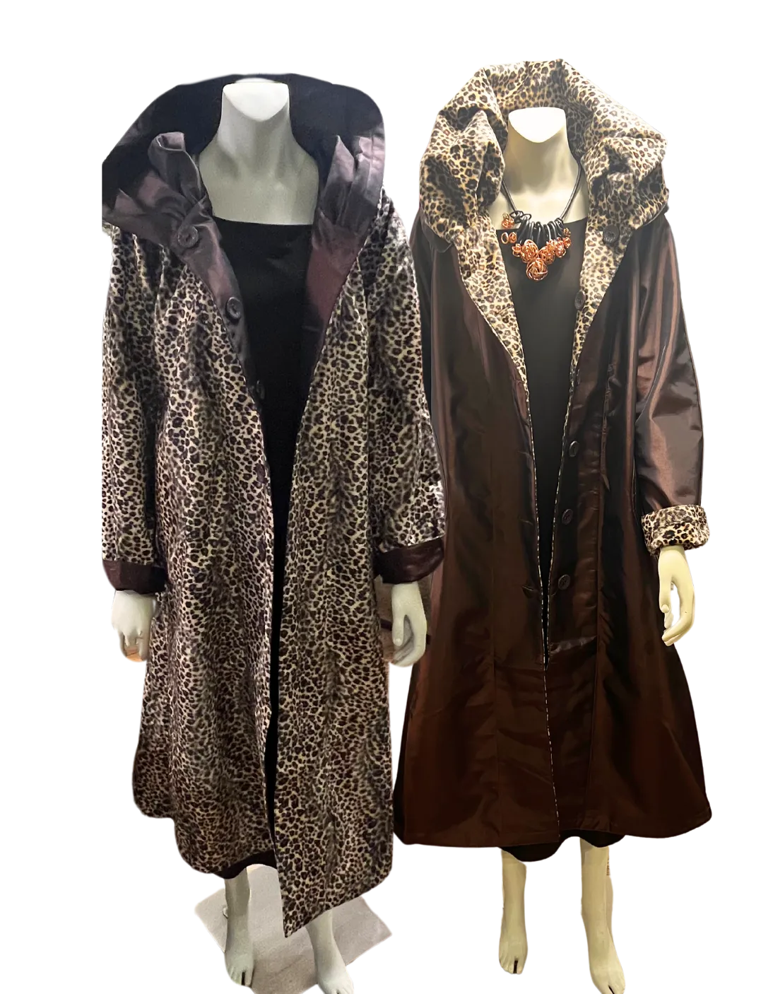 OOPERA Reversible Leopard Print  Raincoat