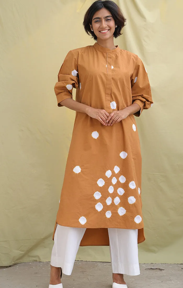 Organic Cotton Copper Brown Shift Dress with pants