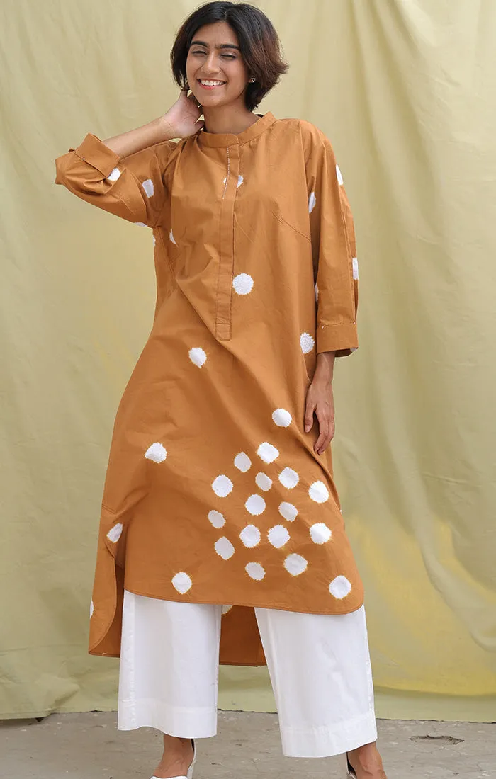 Organic Cotton Copper Brown Shift Dress with pants