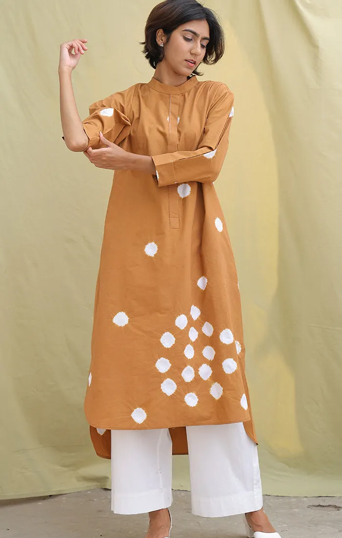 Organic Cotton Copper Brown Shift Dress with pants