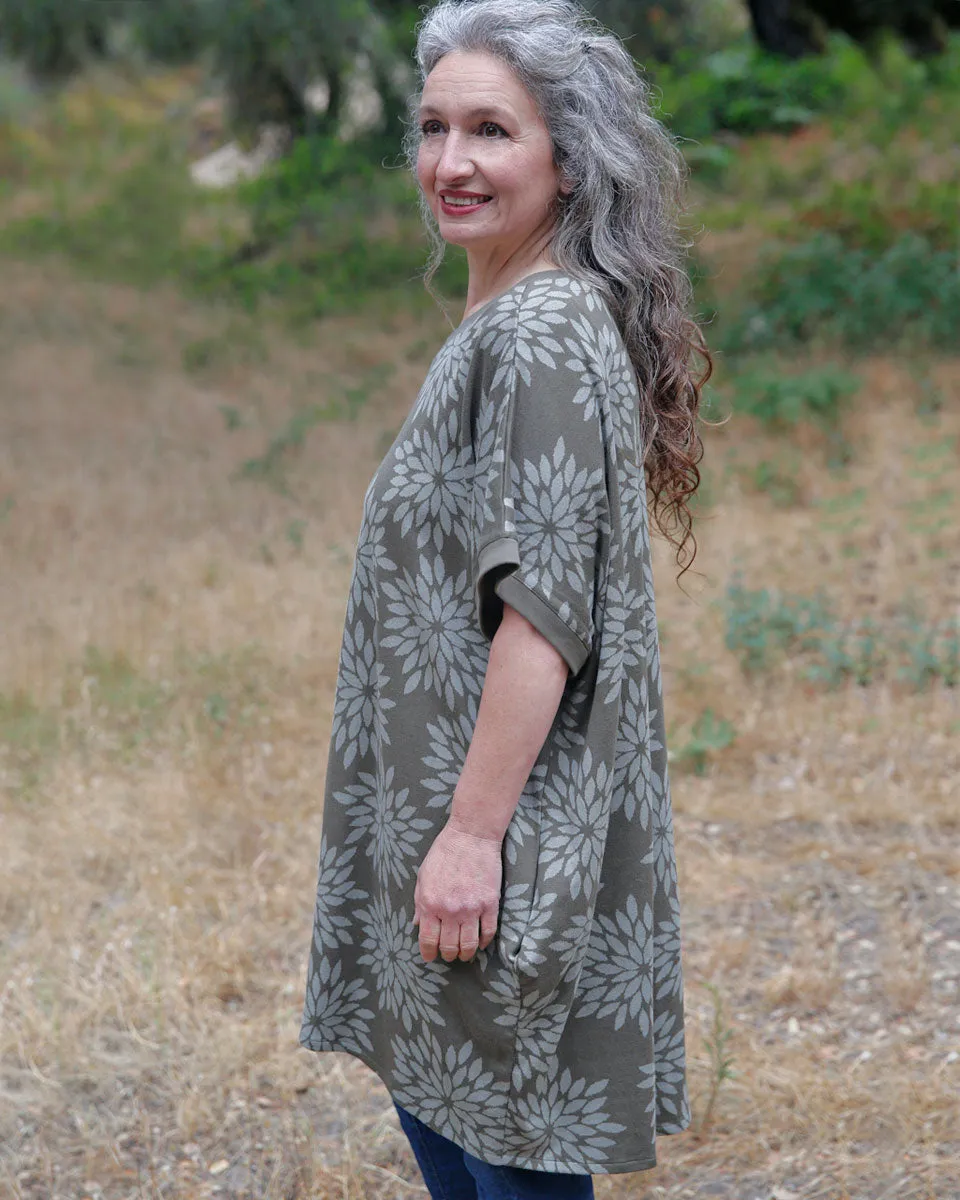 Organic Cotton Jacquard Tunic Sweater