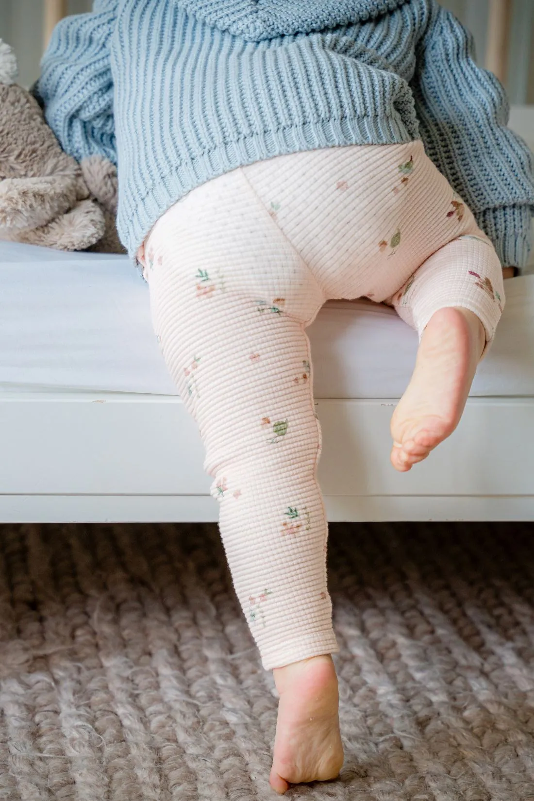 Organic Cotton Waffle Legging | Birds