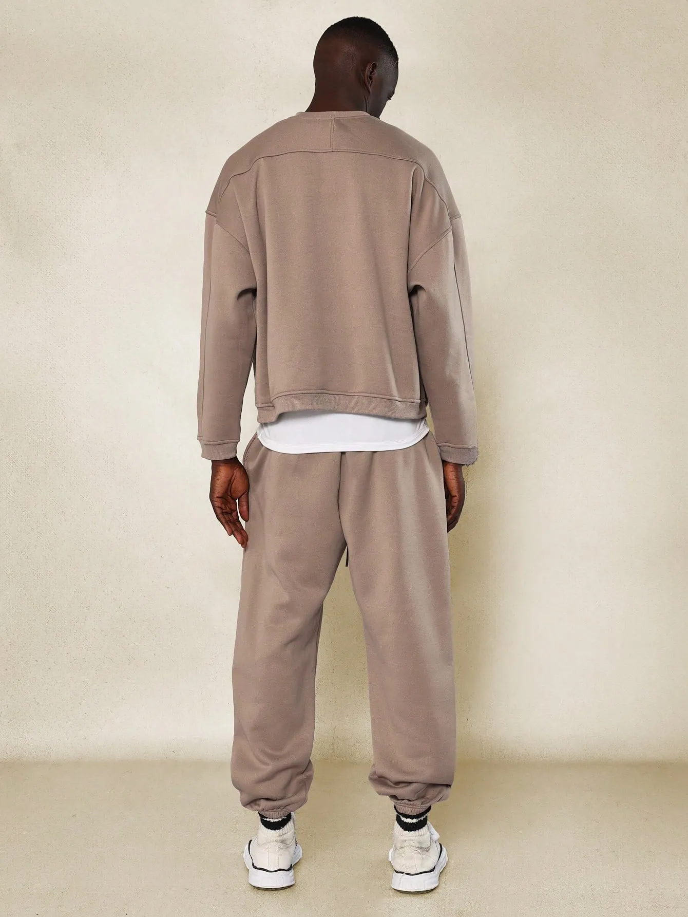 Oversized Fit Vintage Essential Sweatshirt And Loose Fit Jogger 2 Piece Set