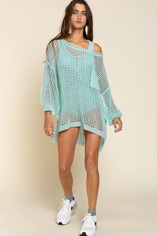 OVERSIZED SEE THROUGH COVER UP DRESS