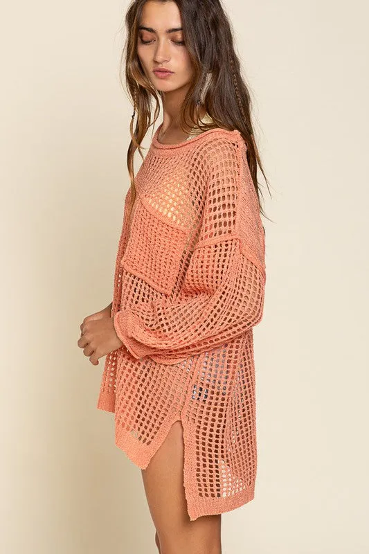 OVERSIZED SEE THROUGH COVER UP DRESS