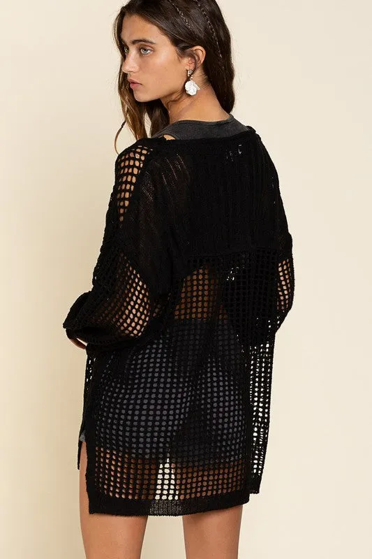 OVERSIZED SEE THROUGH COVER UP DRESS