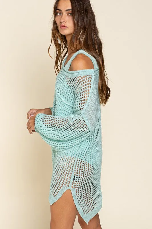 OVERSIZED SEE THROUGH COVER UP DRESS