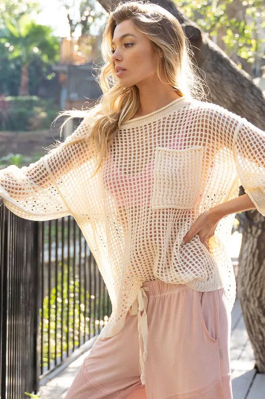 OVERSIZED SEE THROUGH COVER UP DRESS