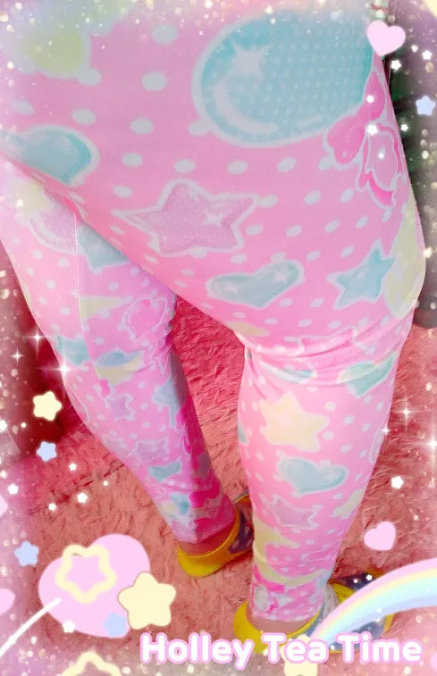 Pastel Party Pink Leggings [made to order]