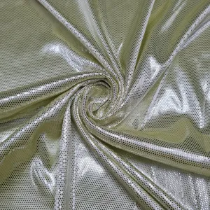 Pastel Yellow Imported Shimmer Foil Knit Lycra Fabric