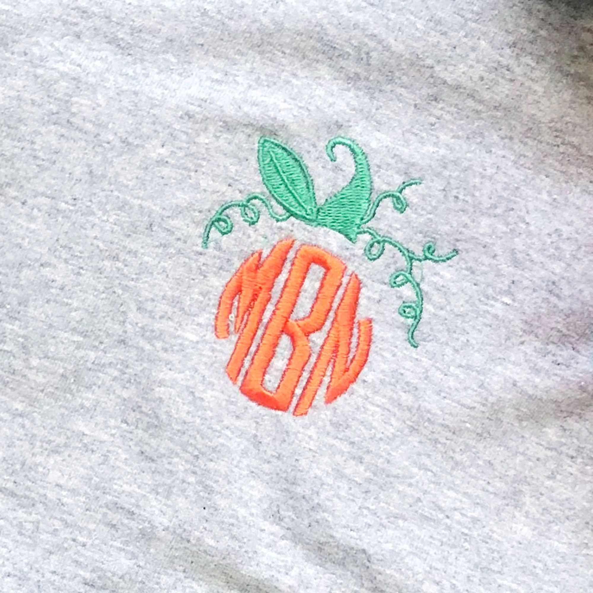 Pumpkin Monogram Long Sleeve Gemma Tee