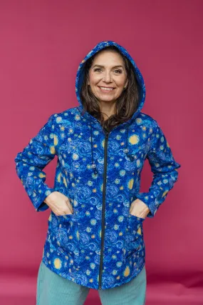 Rain Coat in Blue/Starry Night