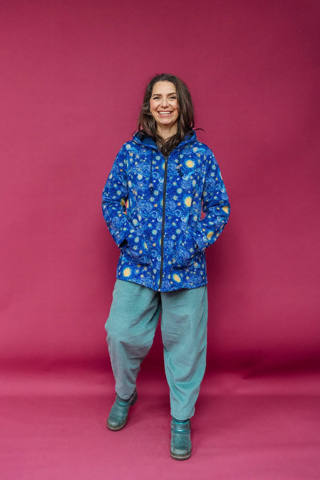 Rain Coat in Blue/Starry Night