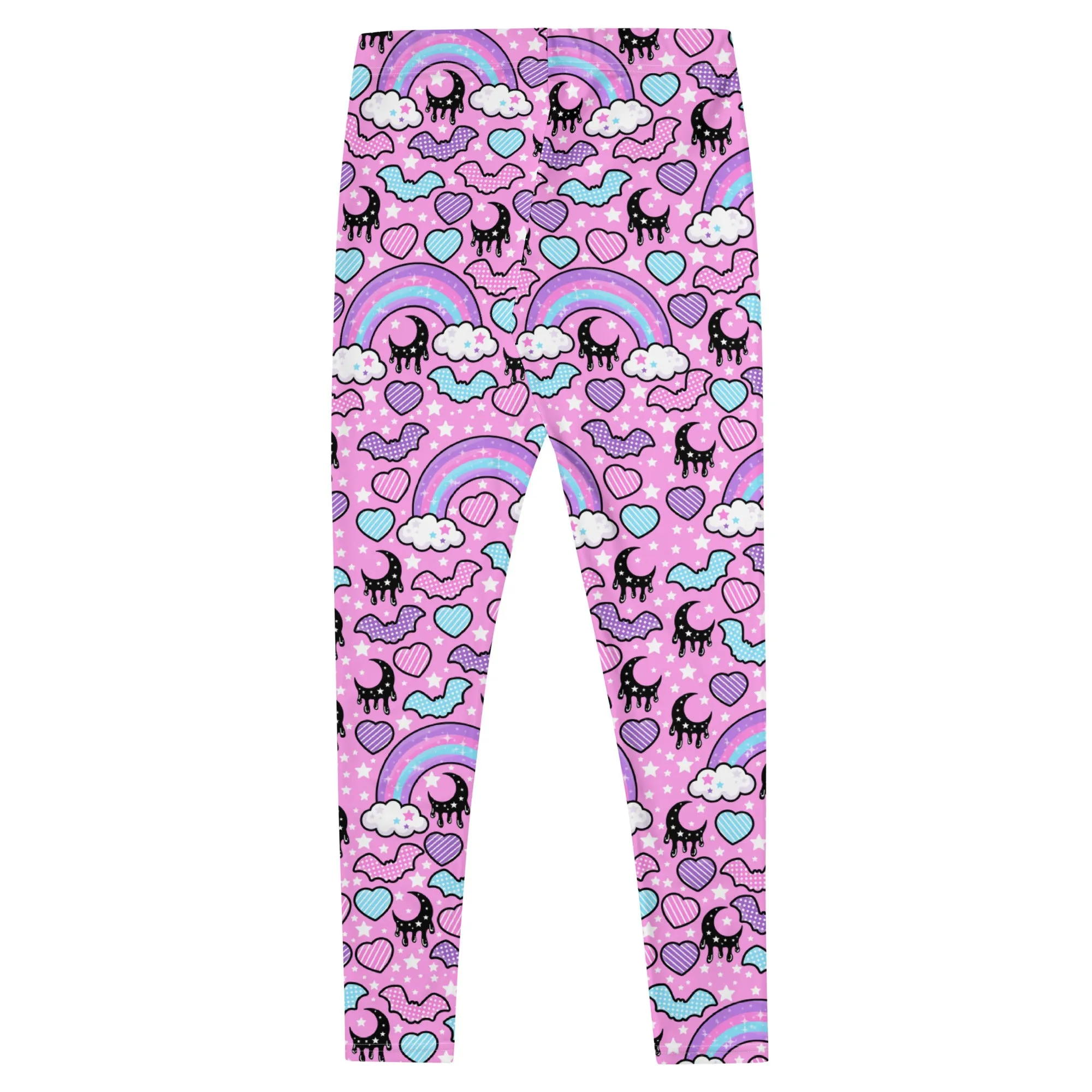 Rainbow Spooky Bats Pink Leggings