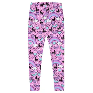 Rainbow Spooky Bats Pink Leggings