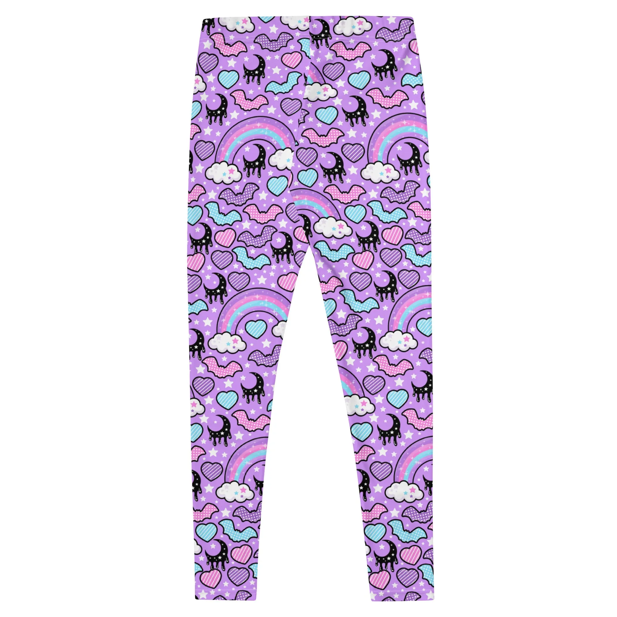 Rainbow Spooky Bats Purple Leggings