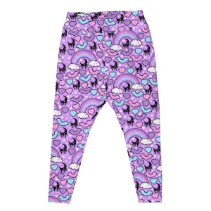 Rainbow Spooky Bats Purple Plus Size Leggings