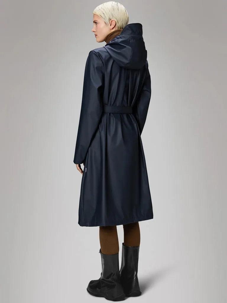 Rains A-Line Longer Jacket in Navy