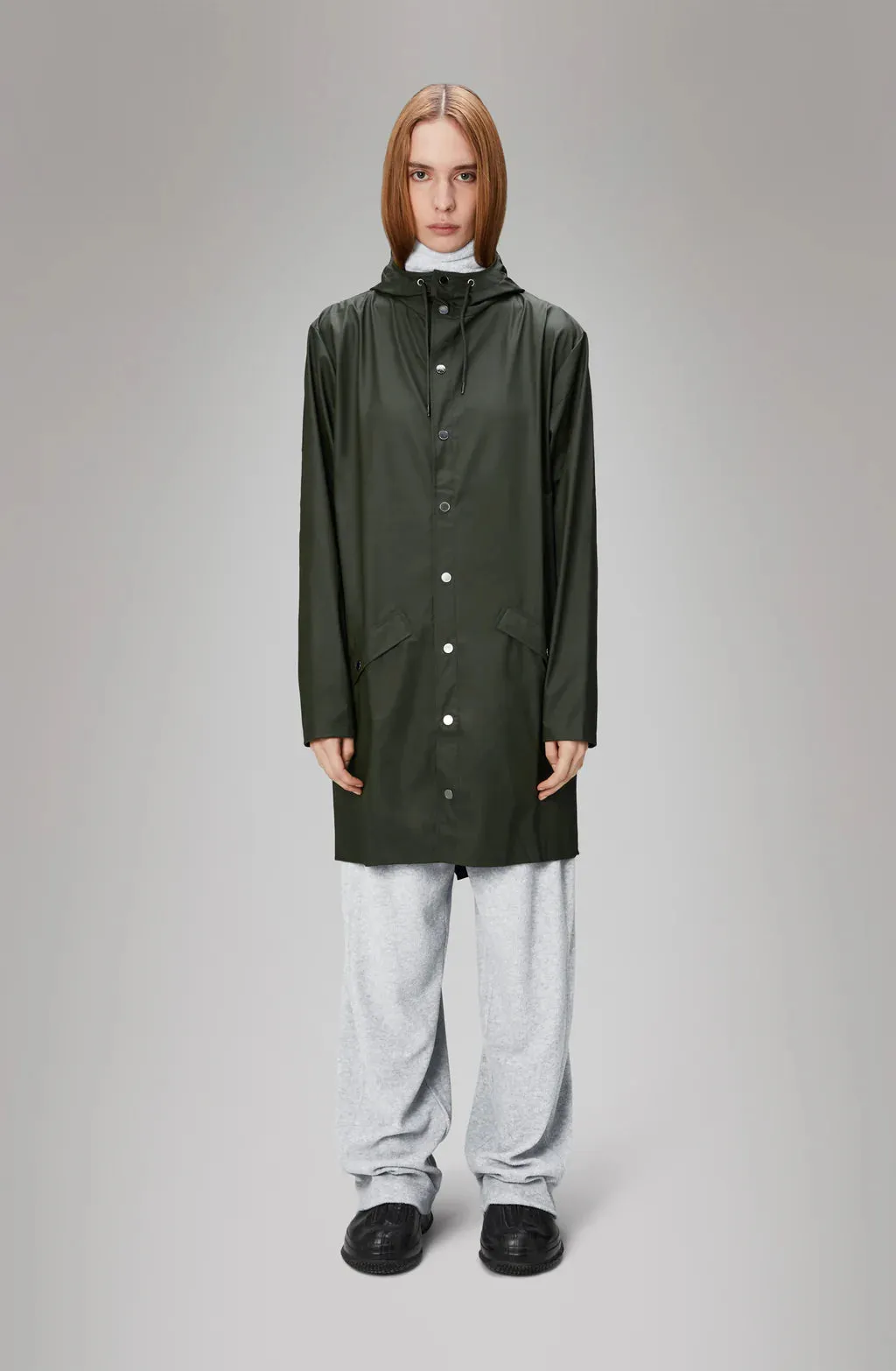 RAINS LONG JACKET W3 - GREEN