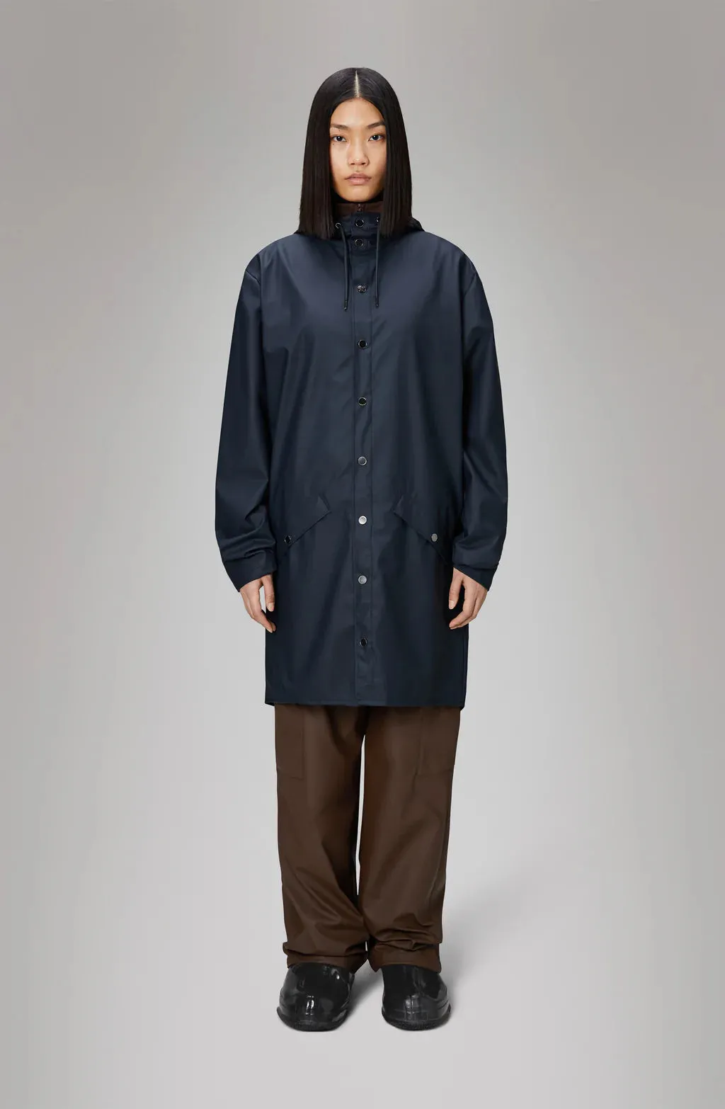 RAINS LONG JACKET W3 - NAVY