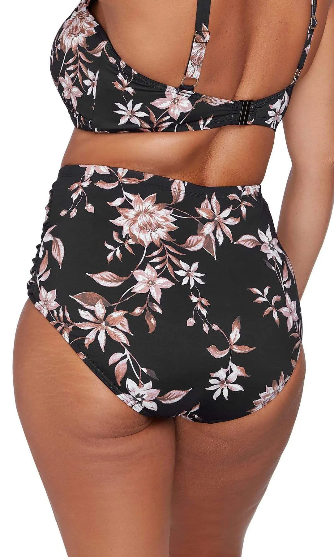 Raphael High Waist Ruched Swim Pant Om Sara Black