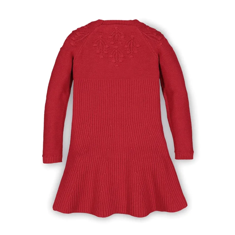 Red Fancy Stitch Sweater Dress