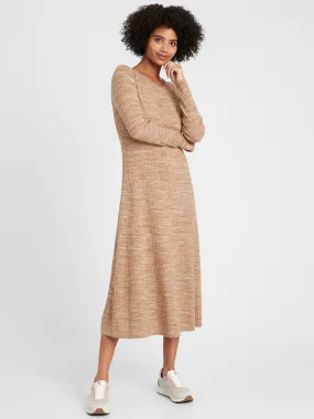 Ribbed Maxi Sweater Dress in Camel