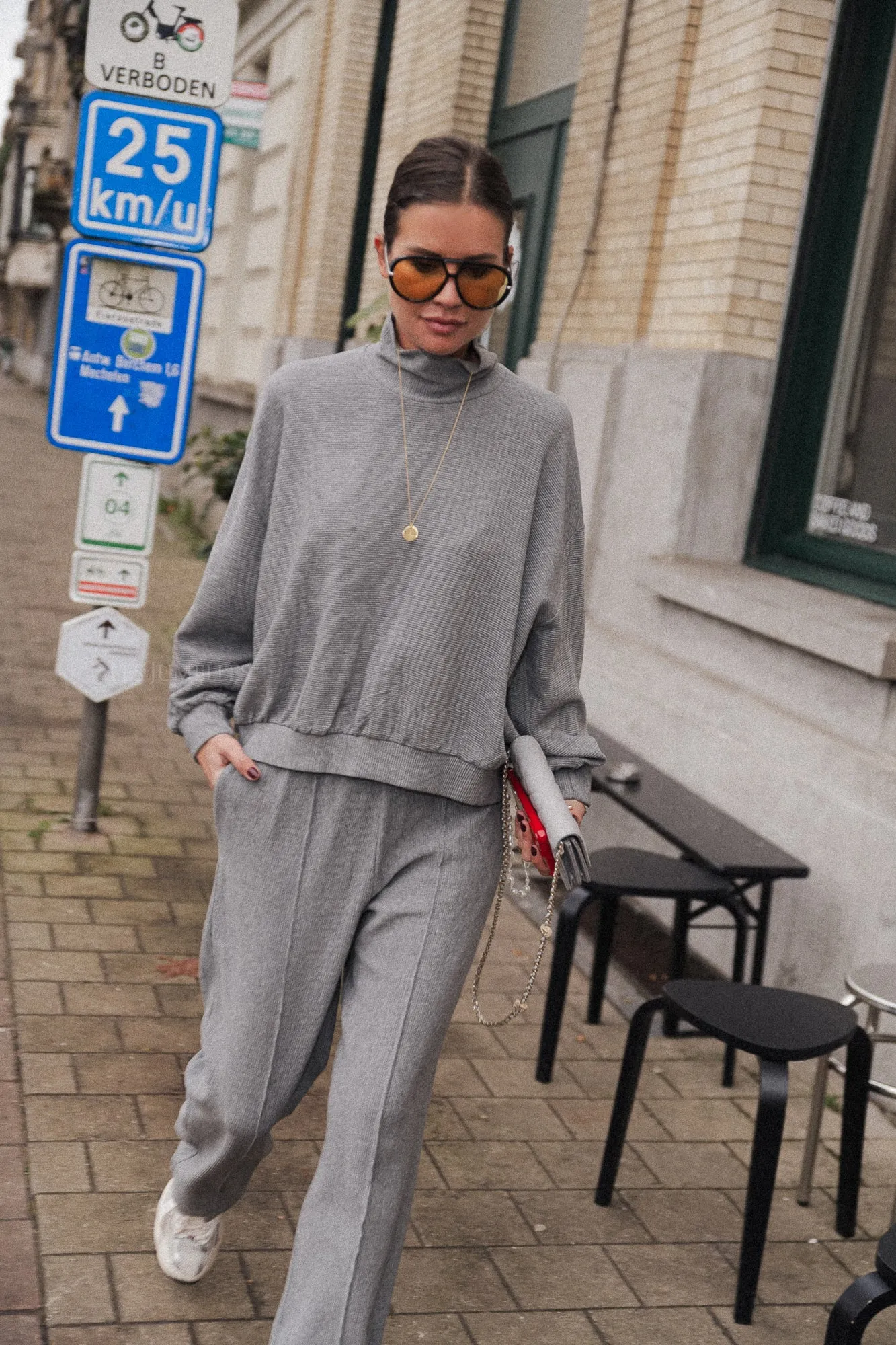 Romy pleated pants grey