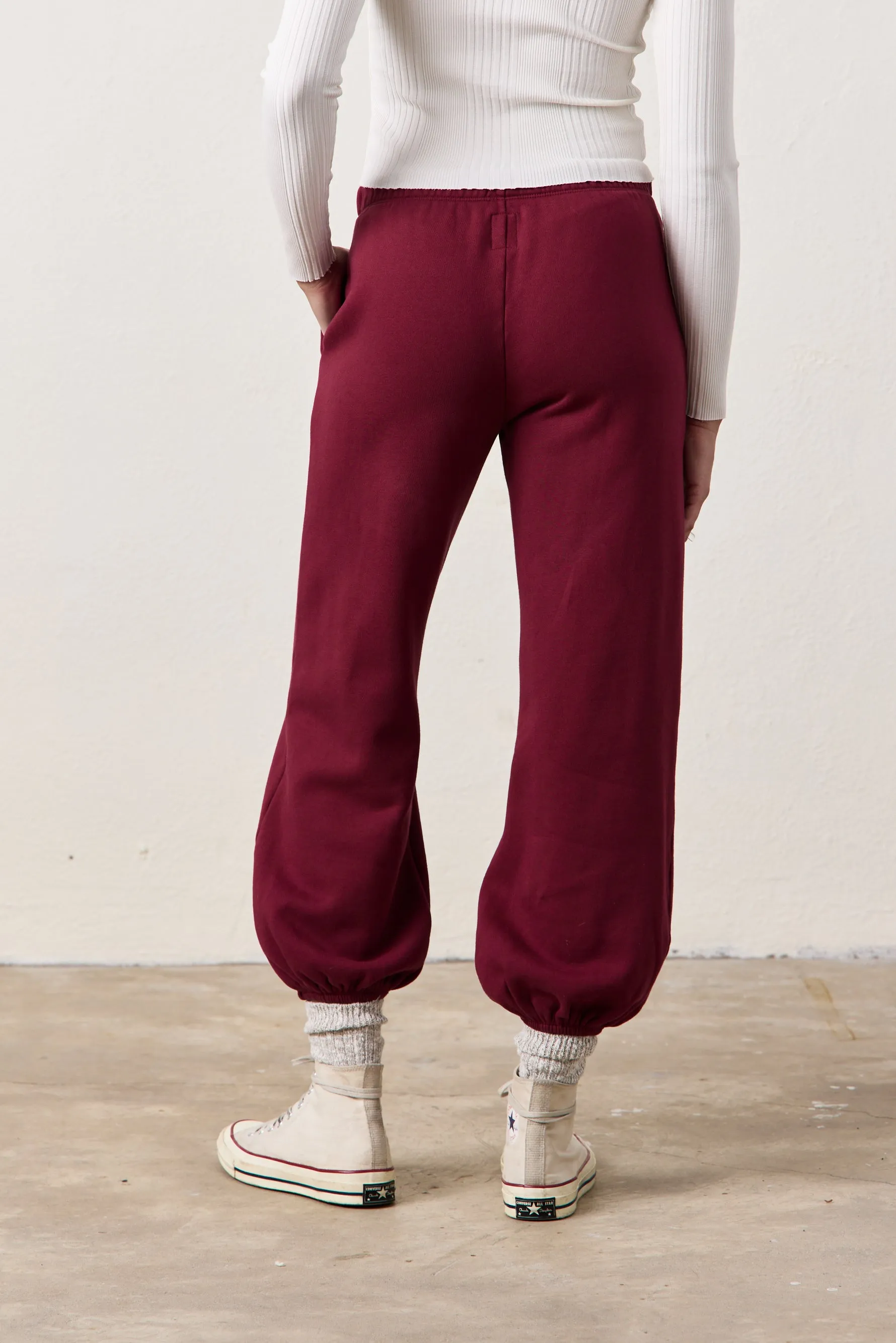 SHANE BILLOW SWEATPANT / DARK CHERRY