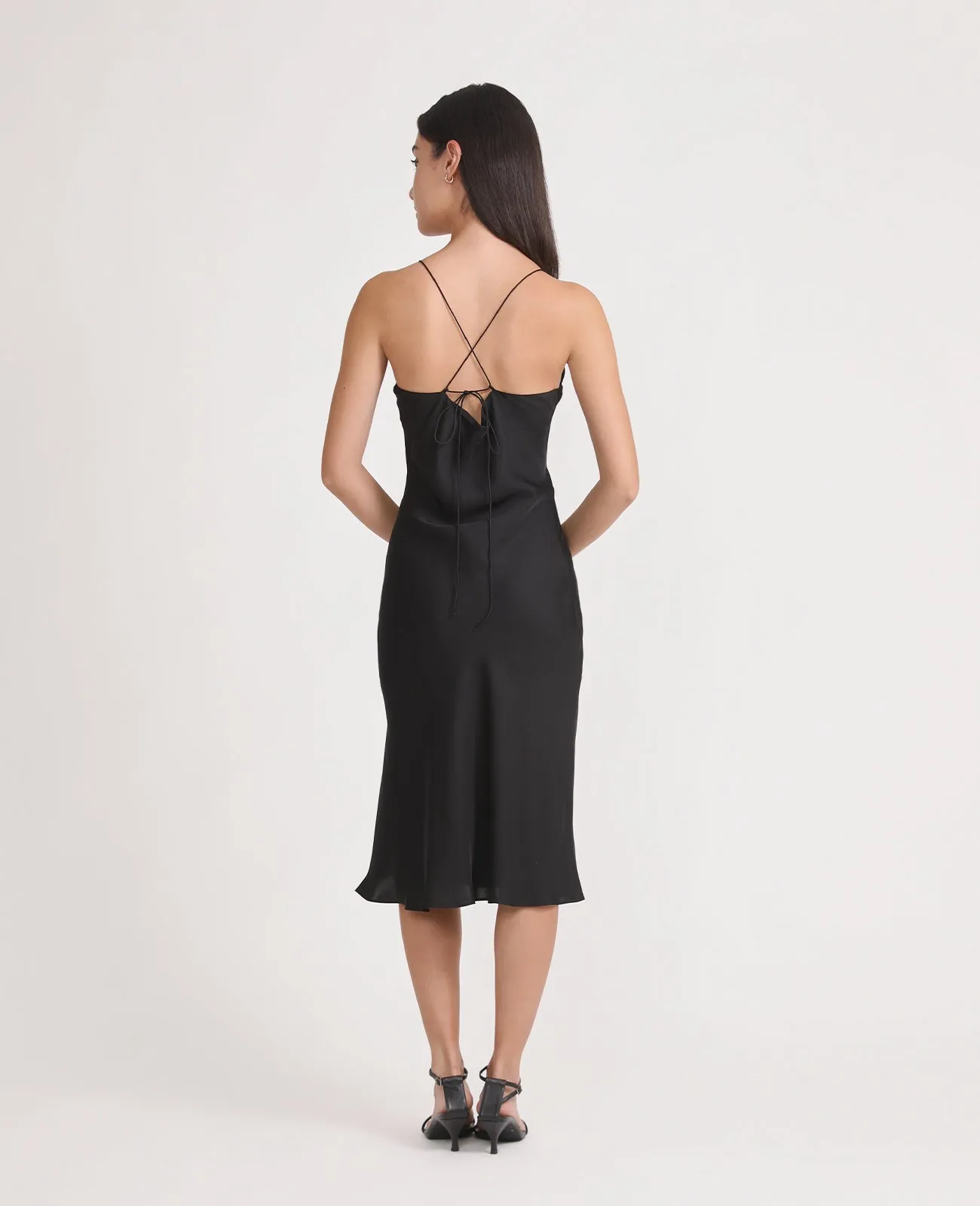 Silk Open Back Slip dress