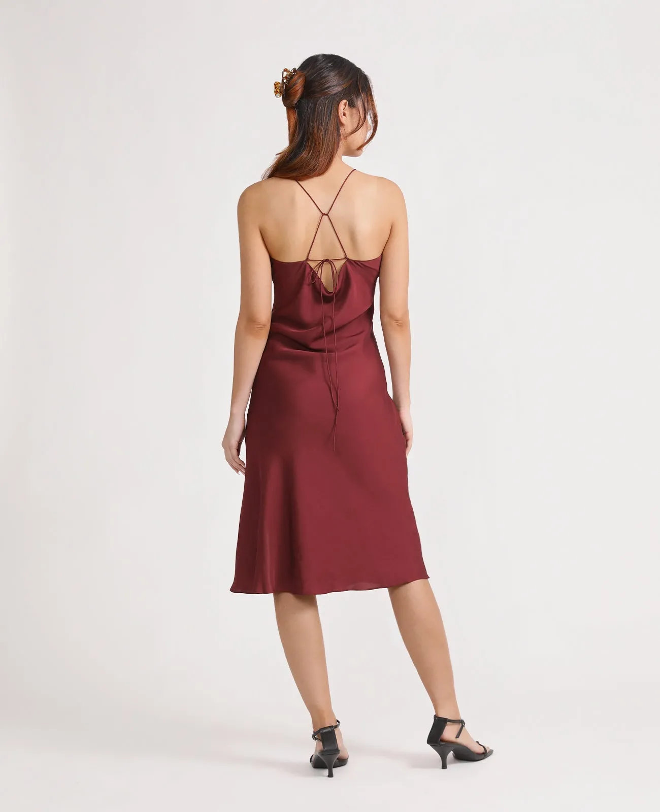 Silk Open Back Slip dress