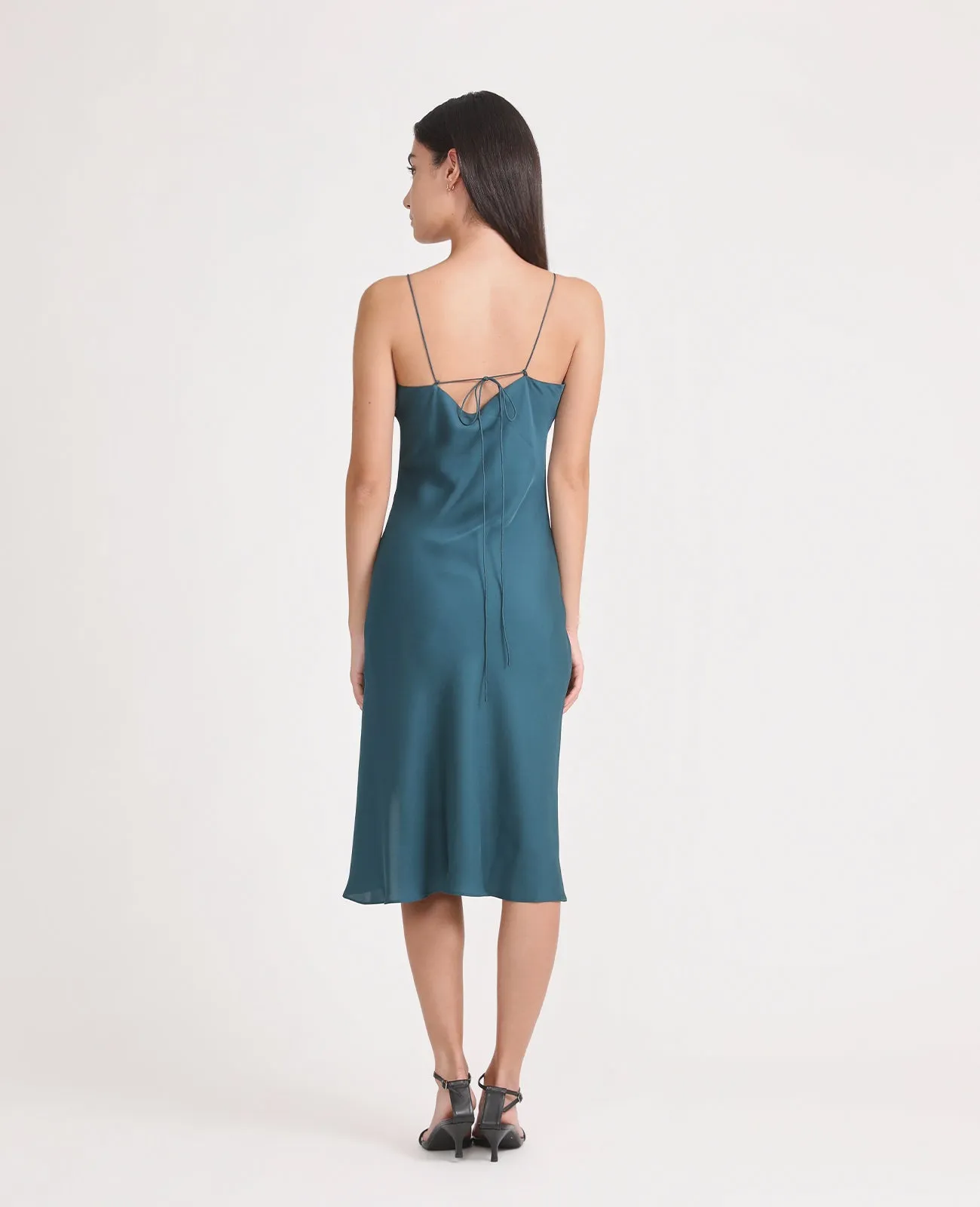 Silk Open Back Slip dress