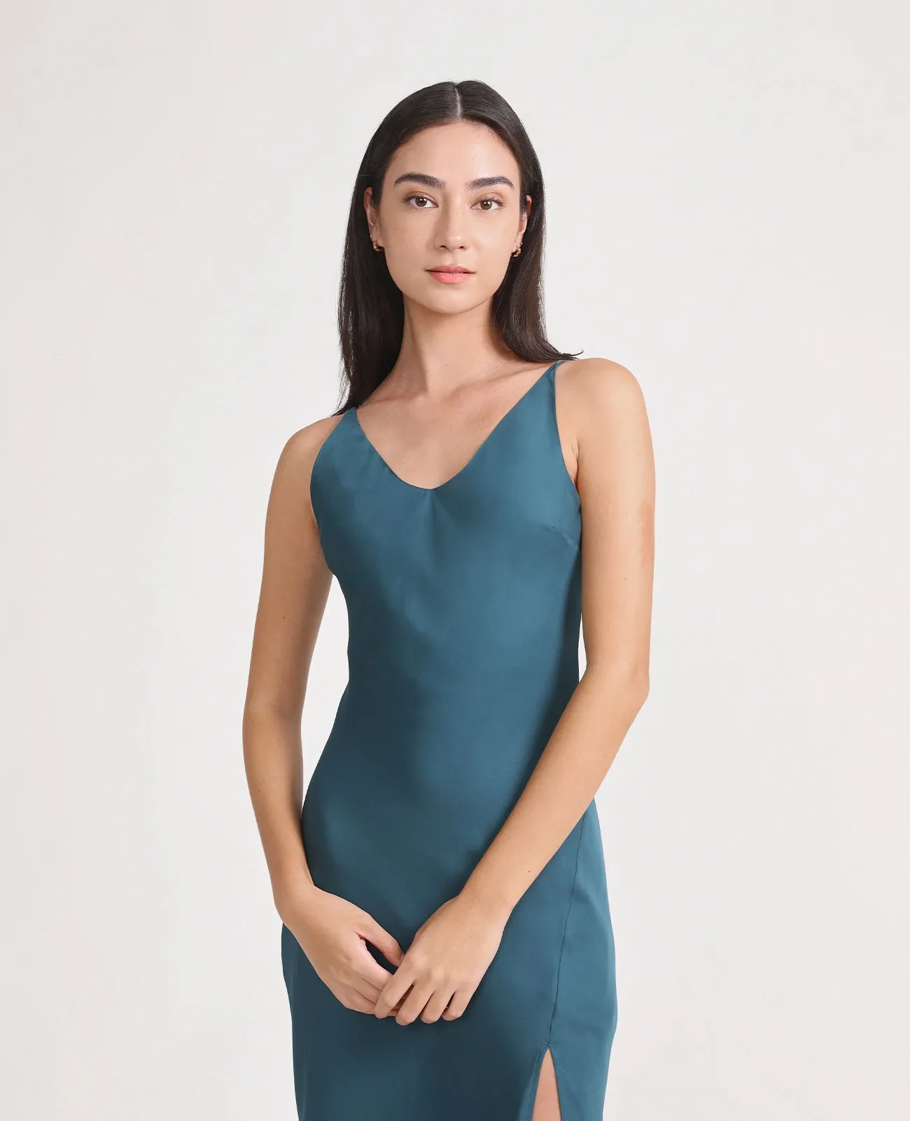 Silk Open Back Slip dress