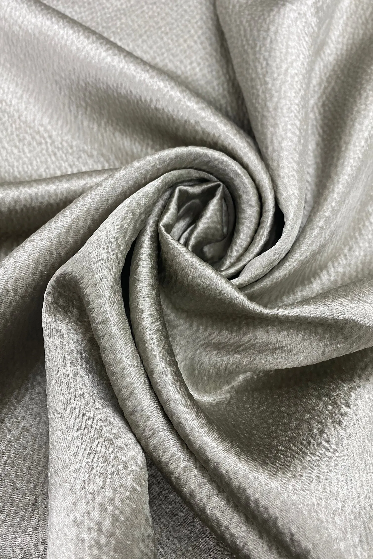 Silver Hammered Silk Satin