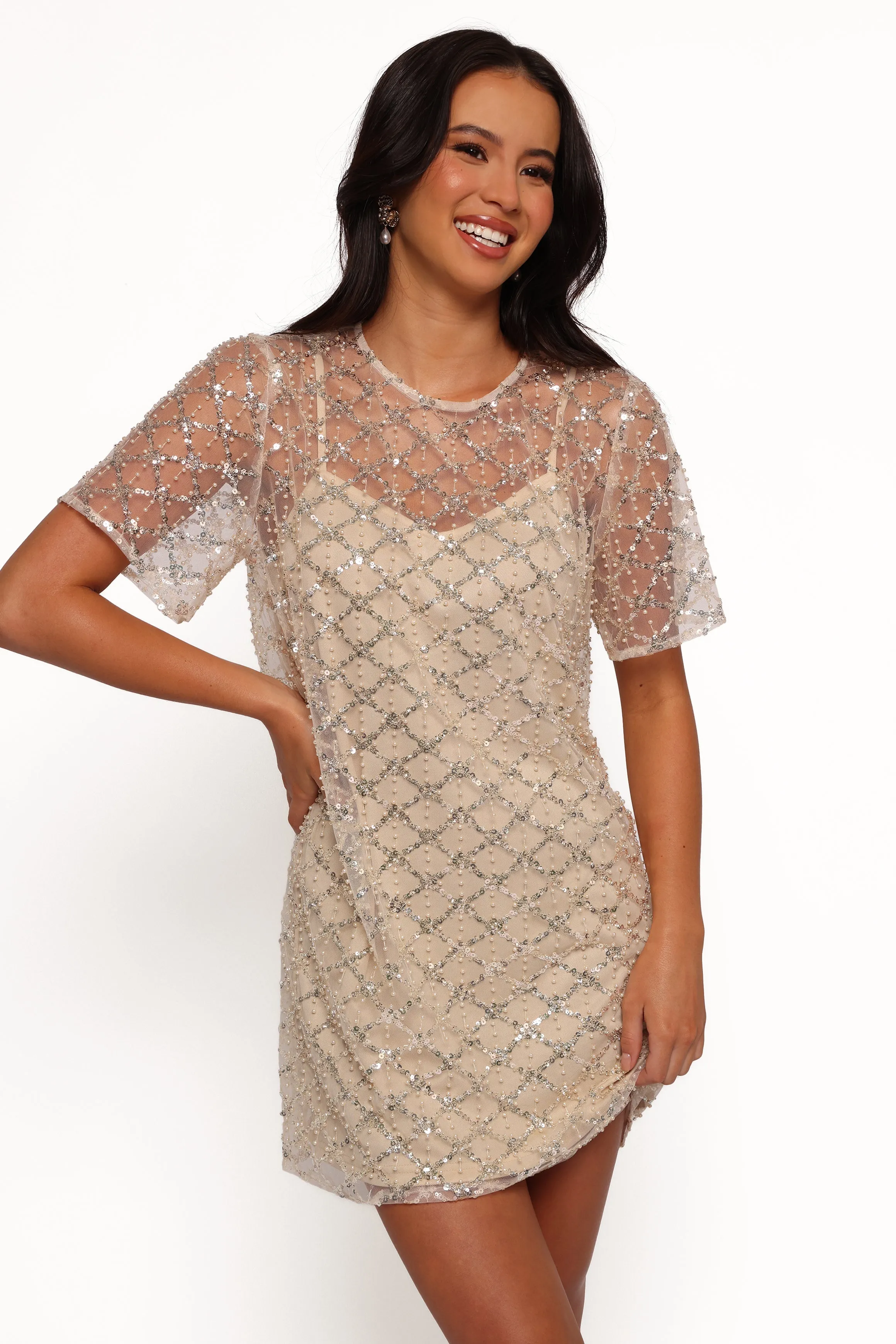 Silvie Mini Dress - Light Taupe