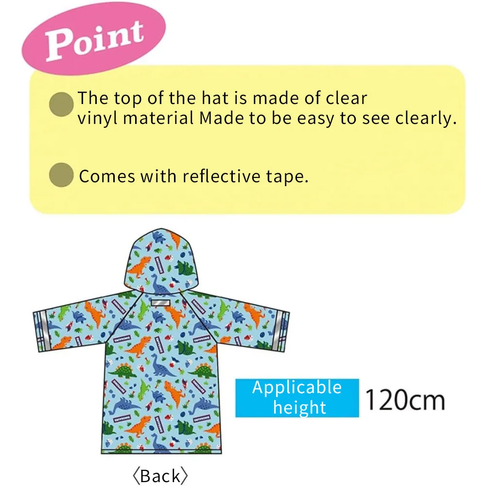 Skater Cinnamoroll Starry Sky Children's Raincoat Transparent Hood with Reflective Strips Backpack and School Bag Protection for Children and Students