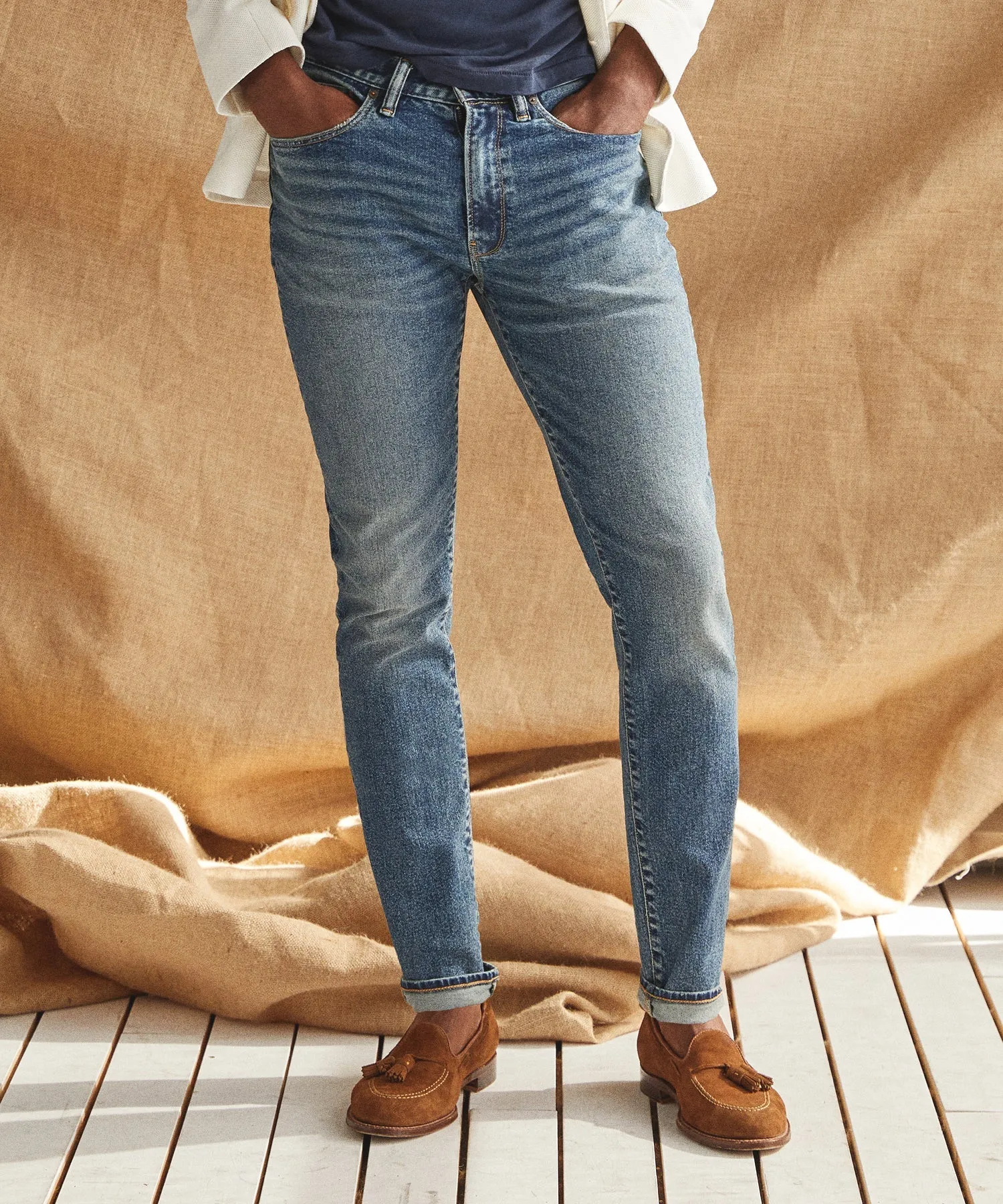 Skinny Stretch Jean in Medium Indigo Wash