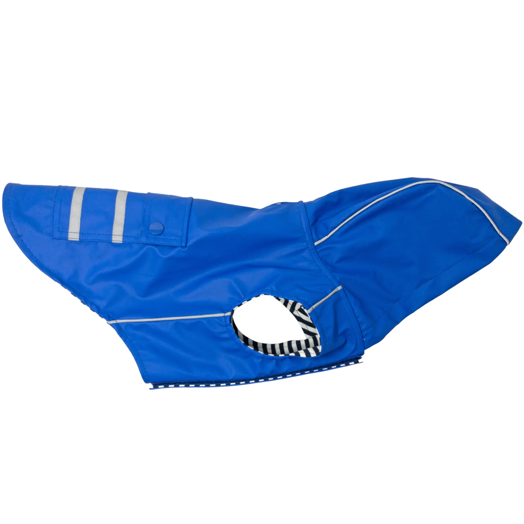 Slicker Dog Raincoat with Striped Lining - Cobalt Blue