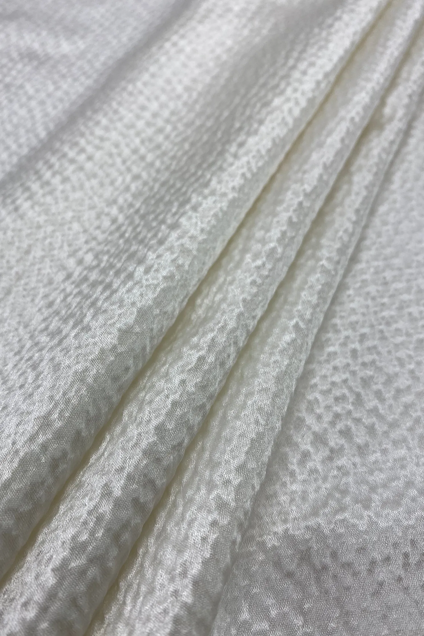 Snow White Hammered Silk Satin