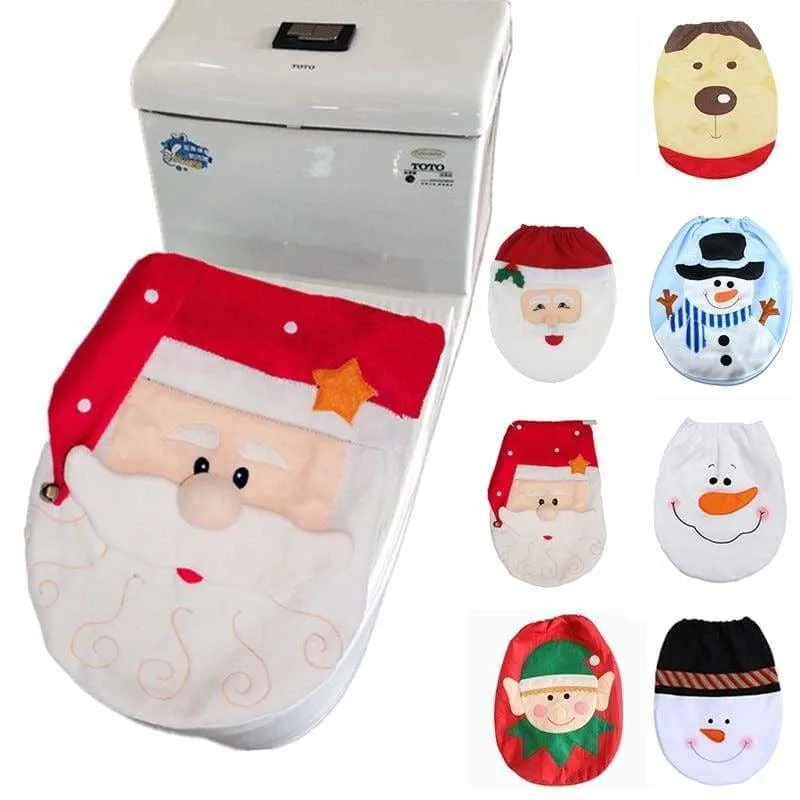 Snowman Santa Claus Toilet Lid Cover