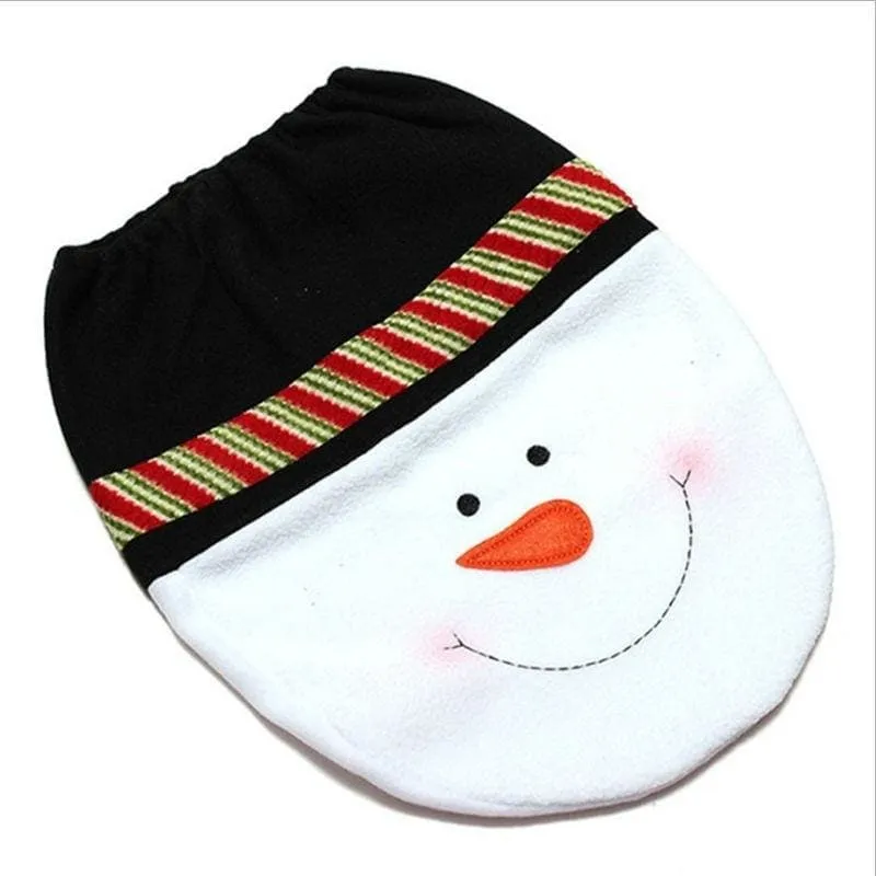 Snowman Santa Claus Toilet Lid Cover