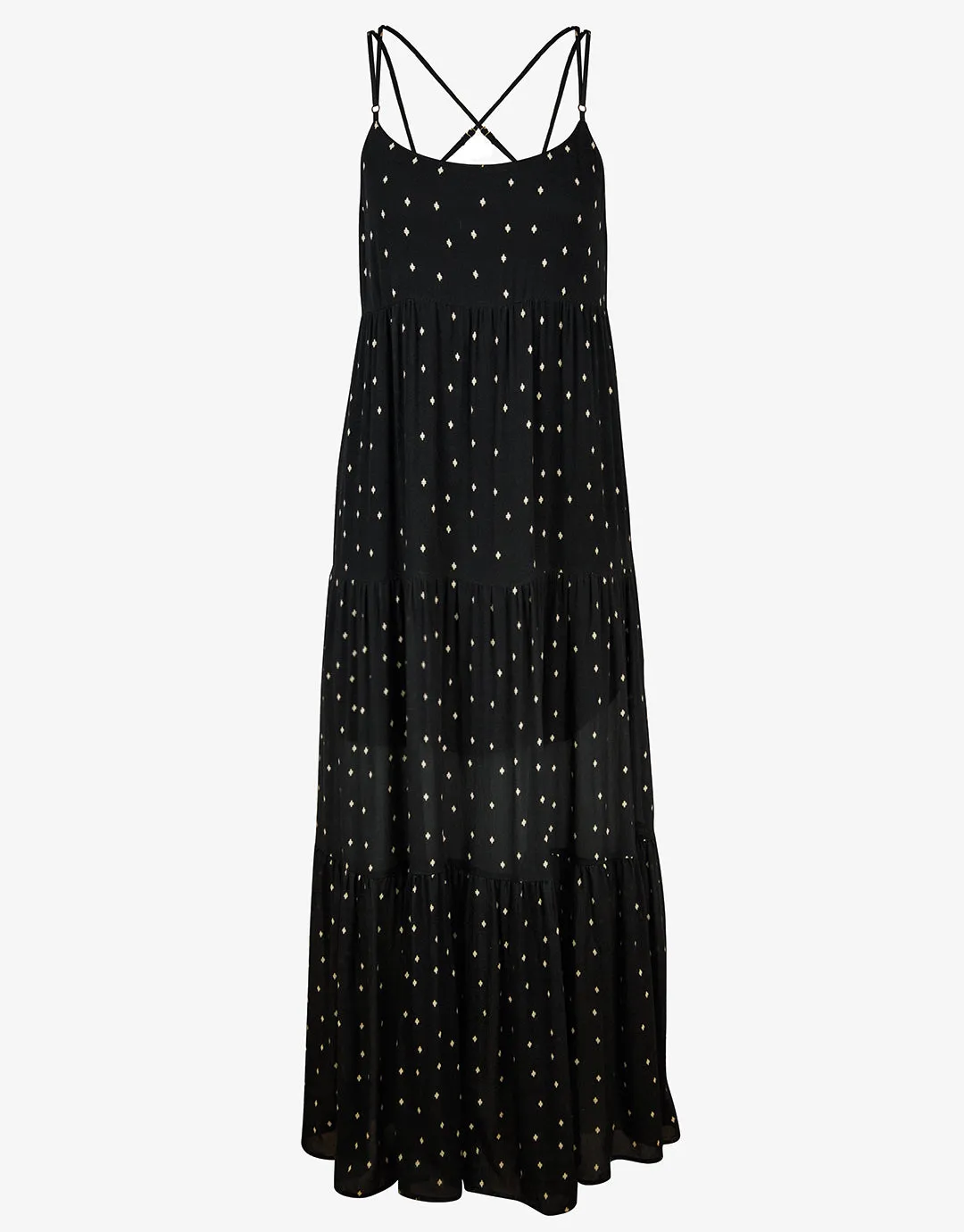 Soul Spots Strappy Maxi Dress - Black