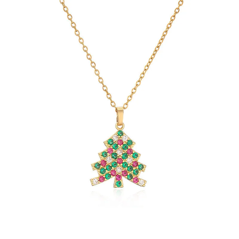 Sparkling Christmas Tree Pendant Necklace – Festive Holiday Jewelry