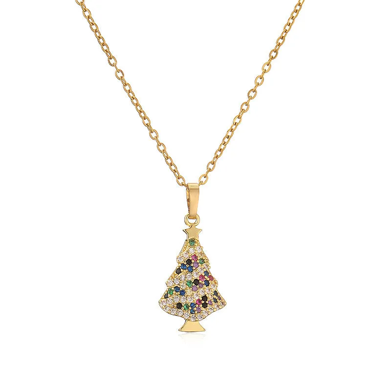 Sparkling Christmas Tree Pendant Necklace – Festive Holiday Jewelry