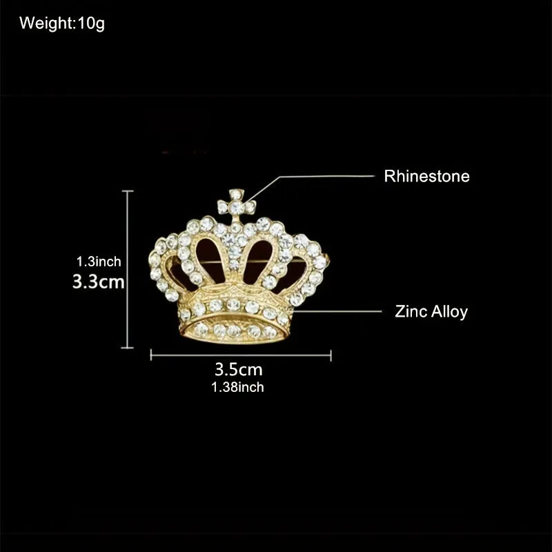 Sparkling Rhinestone Crown Pin  Perfect Gift for Men