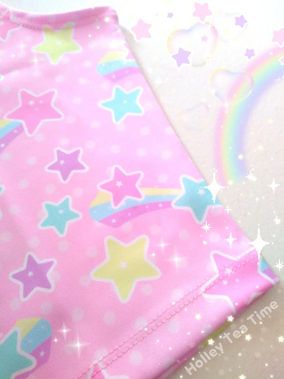 Starry Party Pink Crop Top [Made To Order]