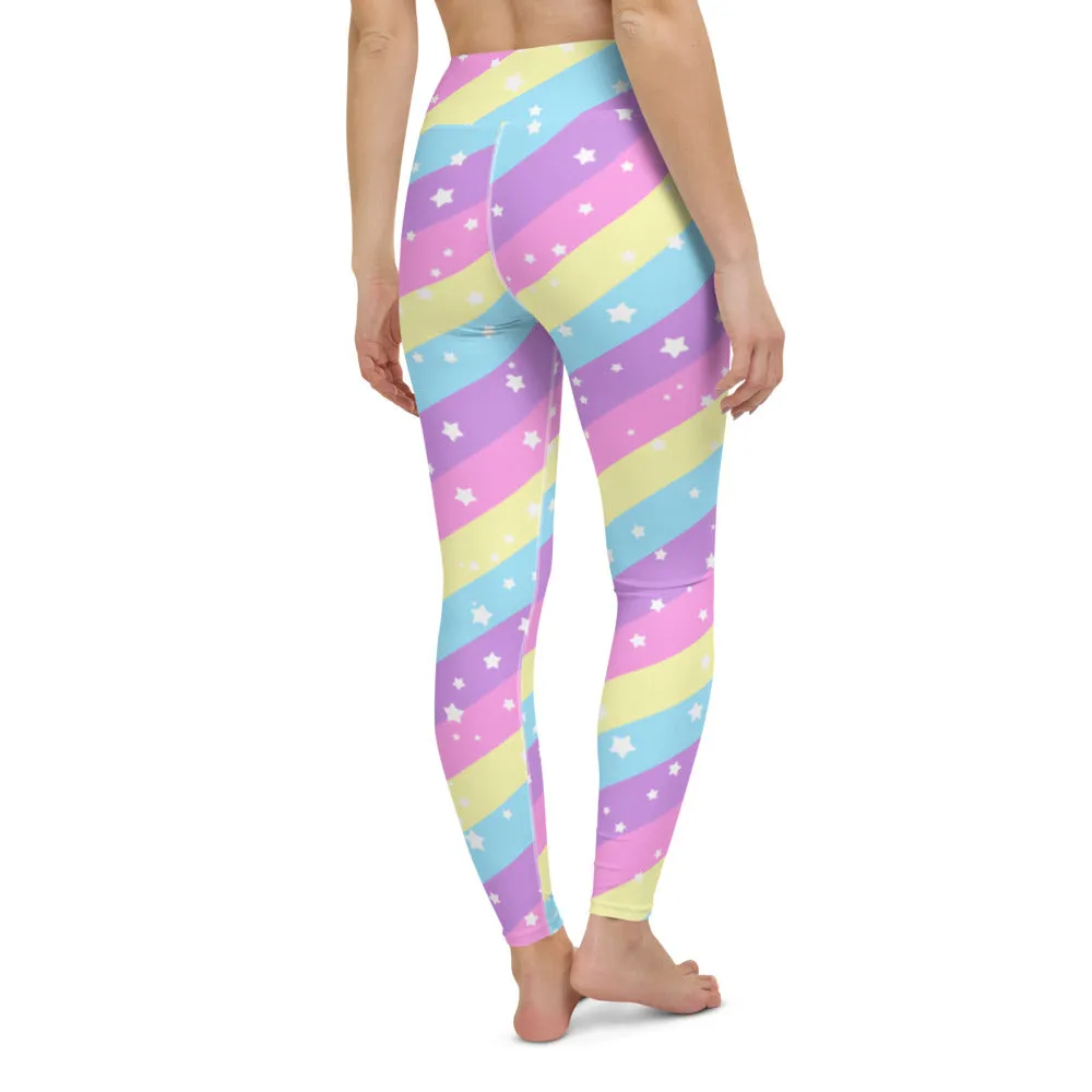 Starry Party Rainbow Yoga Leggings