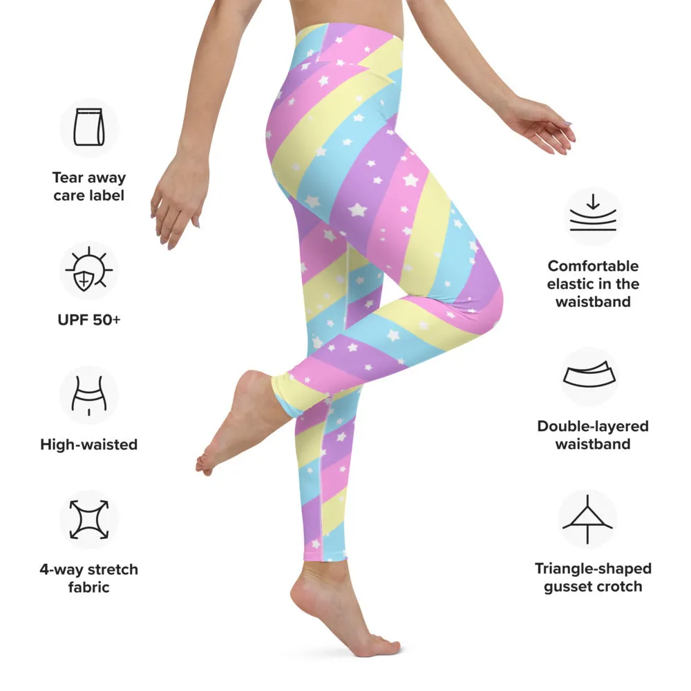 Starry Party Rainbow Yoga Leggings