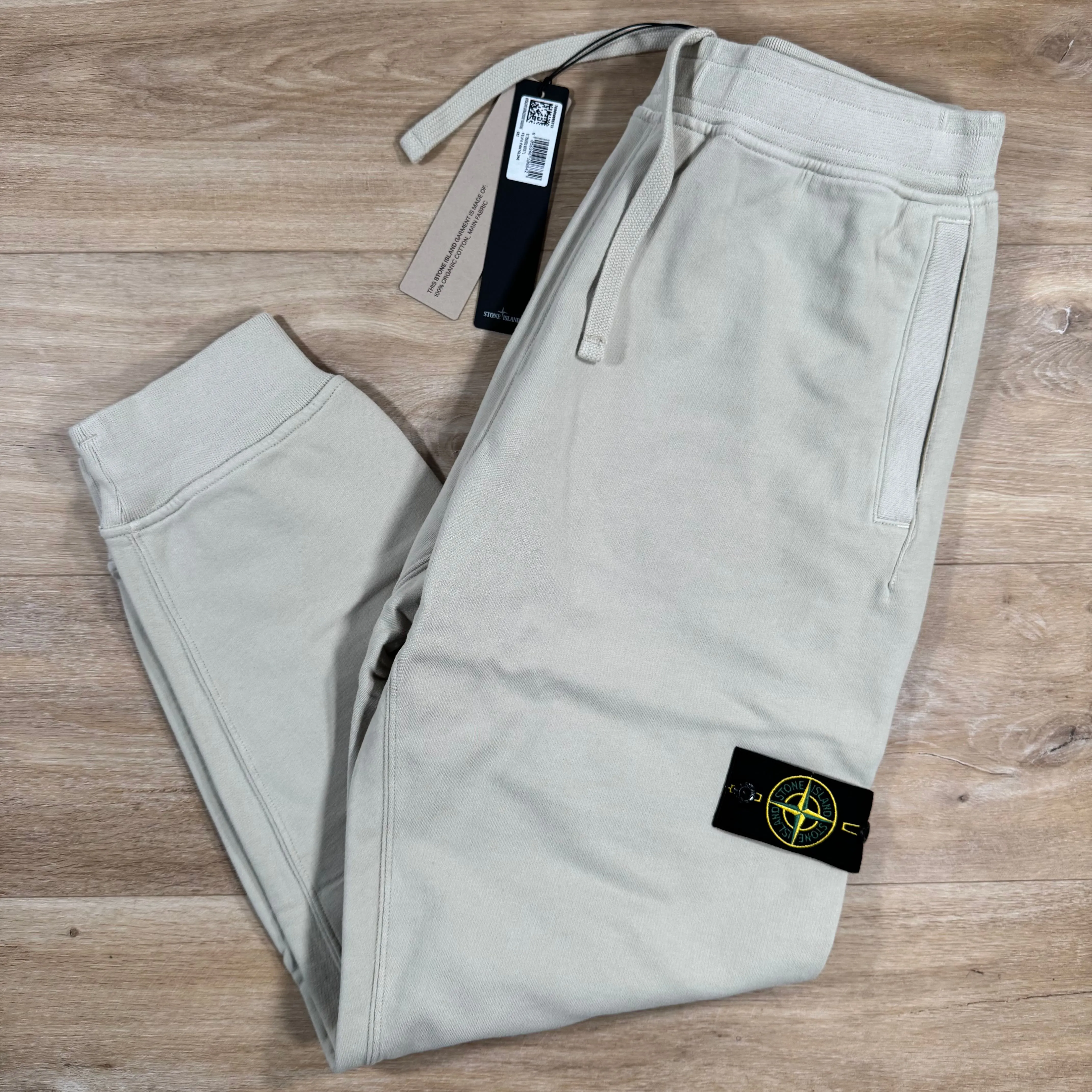 Stone Island Brushed Cotton Sweatpants in Plaster